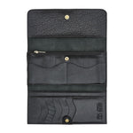 Women's continental wallet in calf leather color black