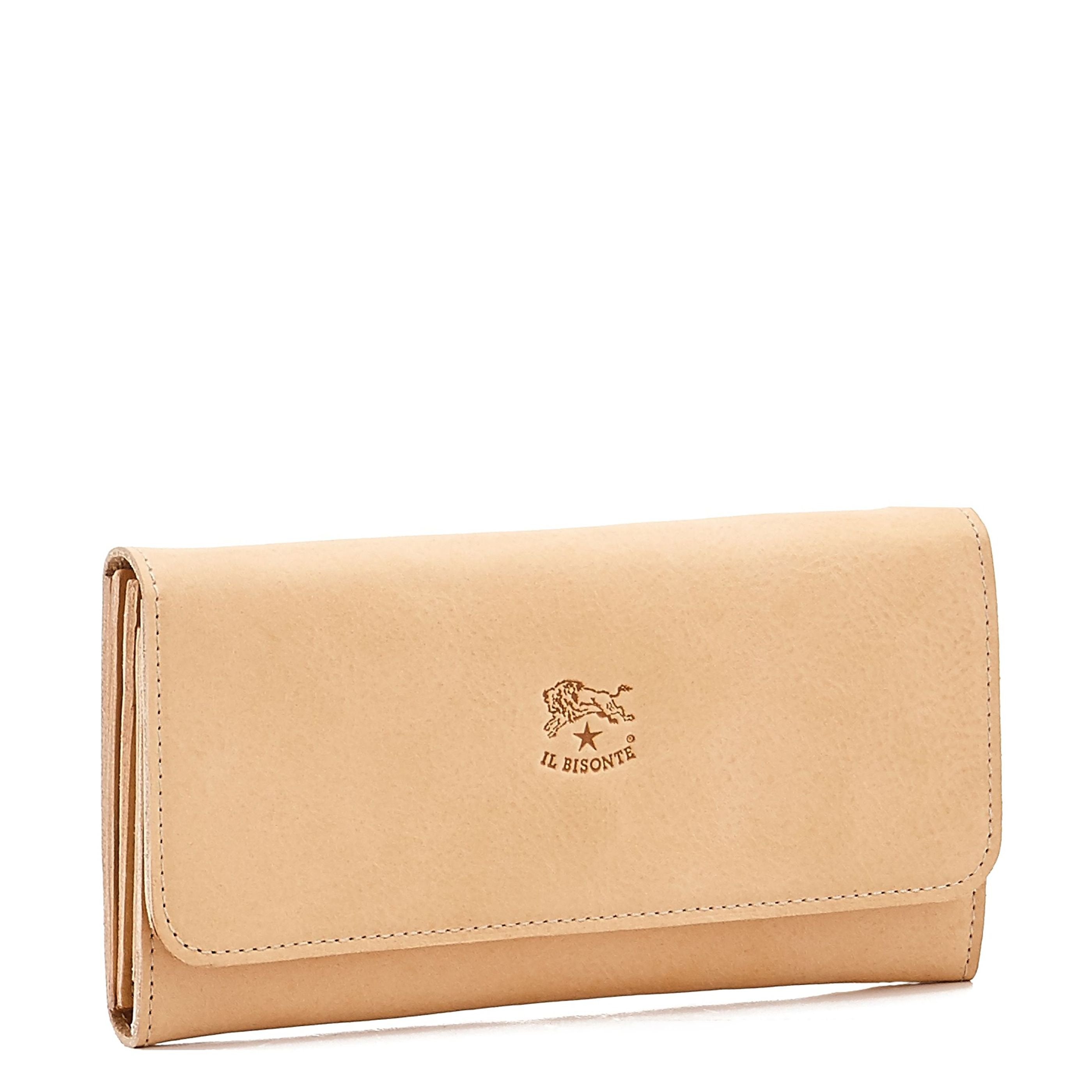 Women's continental wallet in calf leather color natural