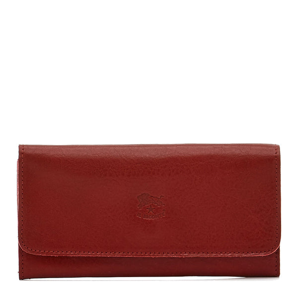 Portefeuille Continental pour Femme en Cuir De Veau couleur Rouge