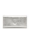 Women's continental wallet in metallic leather color metallic silver