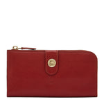 Women's continental wallet in calf leather color red