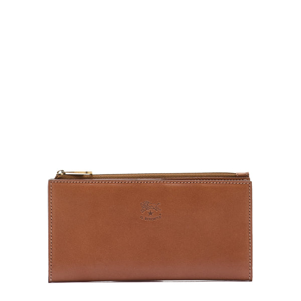 Giulia | Women's continental wallet in leather color chocolate