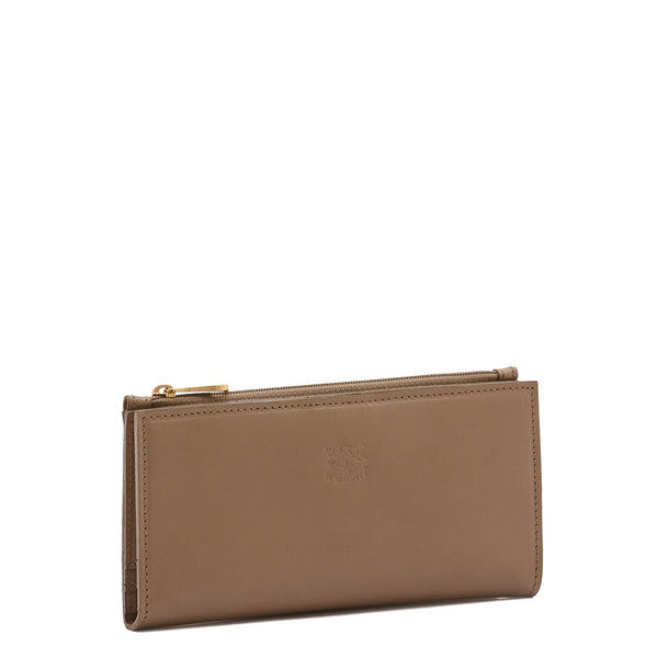 Giulia | Women's continental wallet in leather color light grey