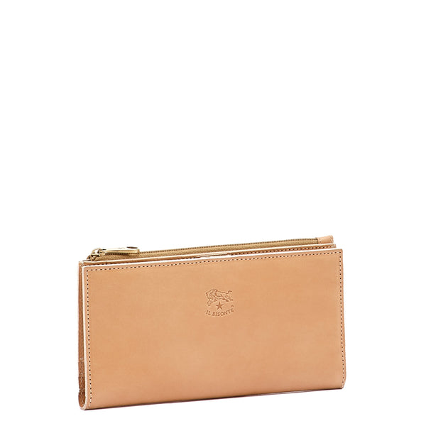 Giulia | Women's continental wallet in leather color natural