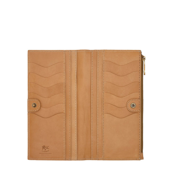 Giulia | Women's continental wallet in leather color natural