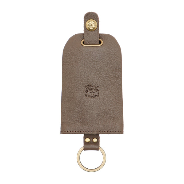 Keyring in calf leather color light grey