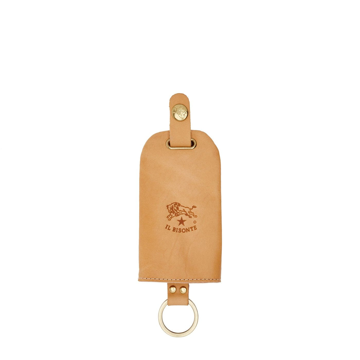 Porte clefs en cuir de veau couleur naturel