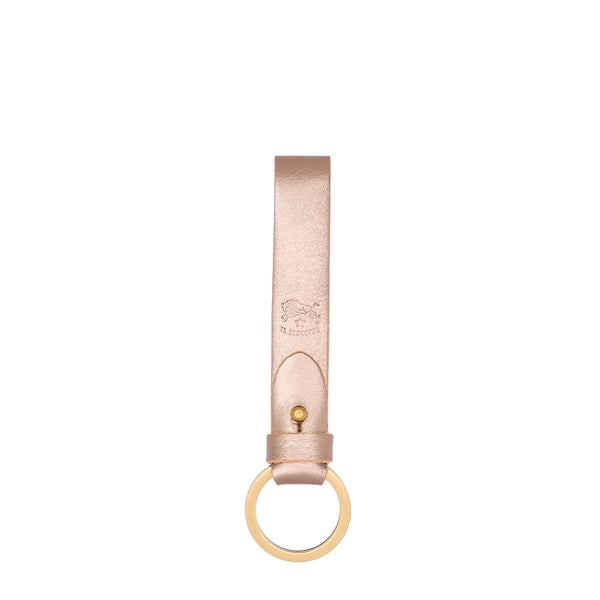 Porta chiavi in pelle metallizzata colore bronzo metallico