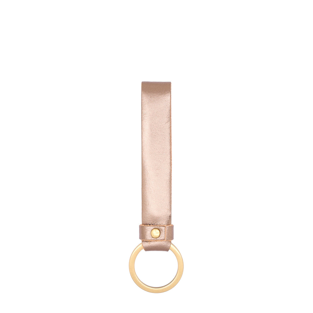 Porta chiavi in pelle metallizzata colore bronzo metallico