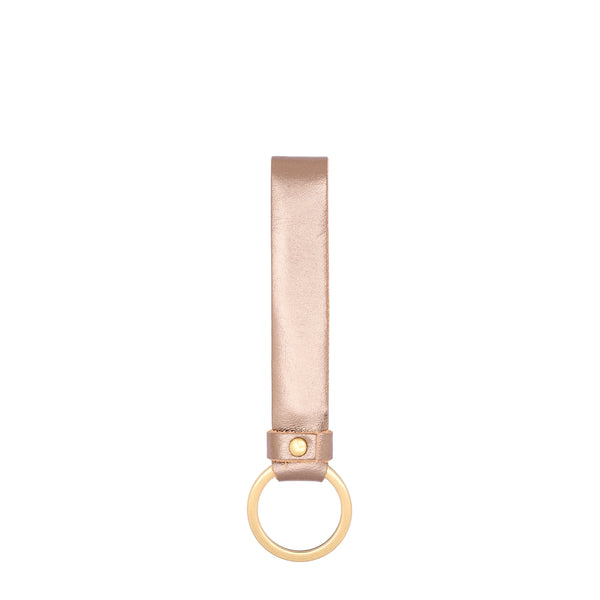 Porta chiavi in pelle metallizzata colore bronzo metallico