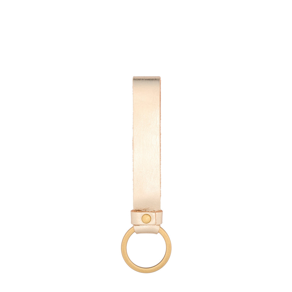 Porta chiavi in pelle metallizzata colore platino