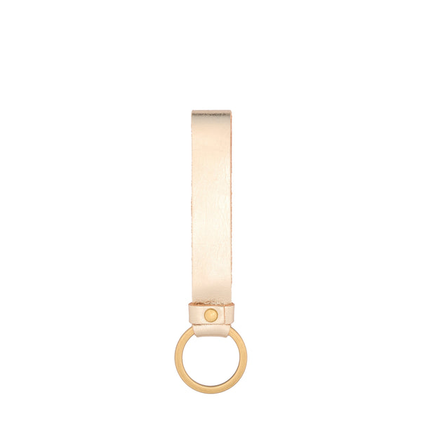 Porta chiavi in pelle metallizzata colore platino