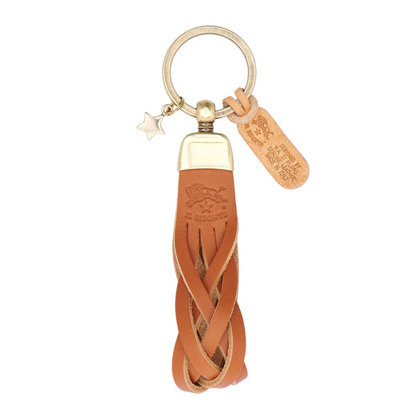 Saturnia | Keyring in leather color caramel