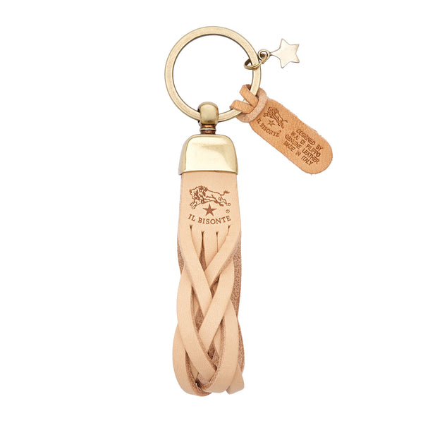 Saturnia | Keyring in leather color natural
