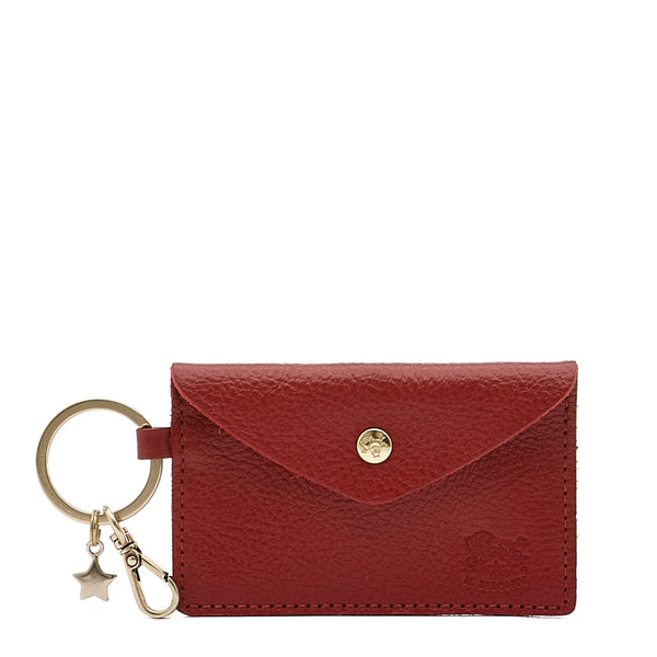 Scarlino | Women's keyring in calf leather color red