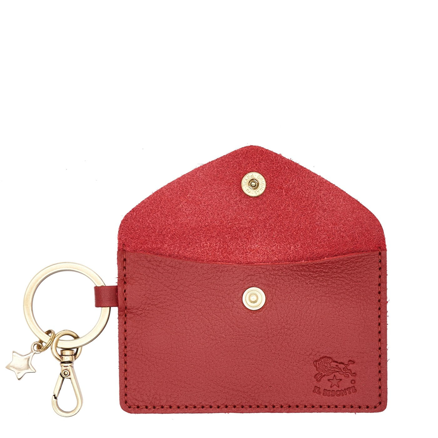Scarlino | Women's keyring in calf leather color red