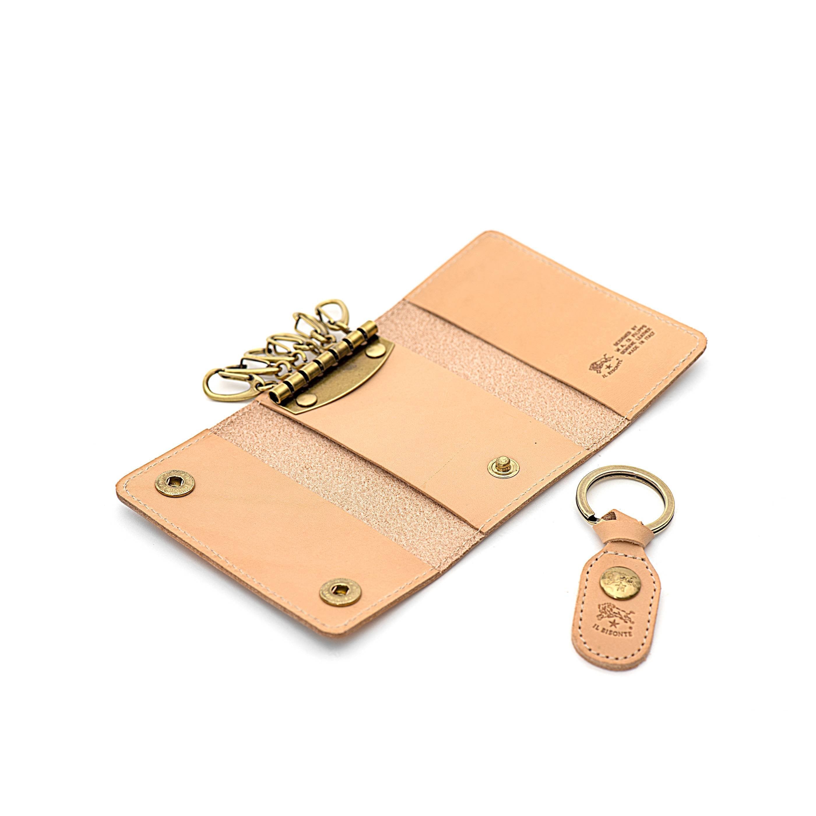 Porte clefs en cuir couleur naturel