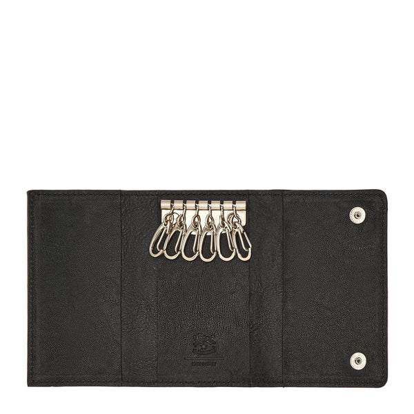 Oriuolo | Porte clefs pour homme en cuir vintage couleur noir