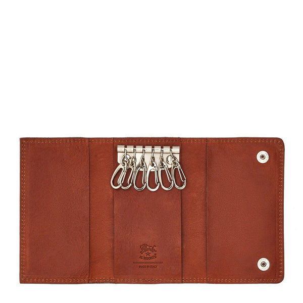 Oriuolo | Men's keyring in vintage leather color sepia