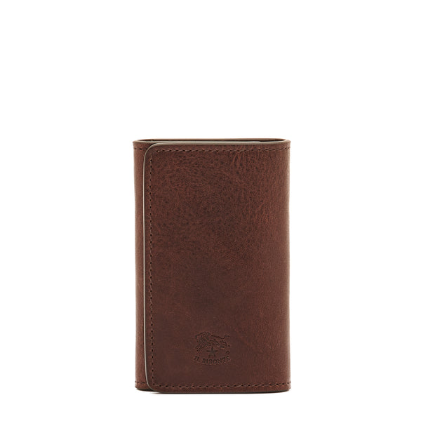 Oriuolo | Men's keyring in vintage leather color coffee