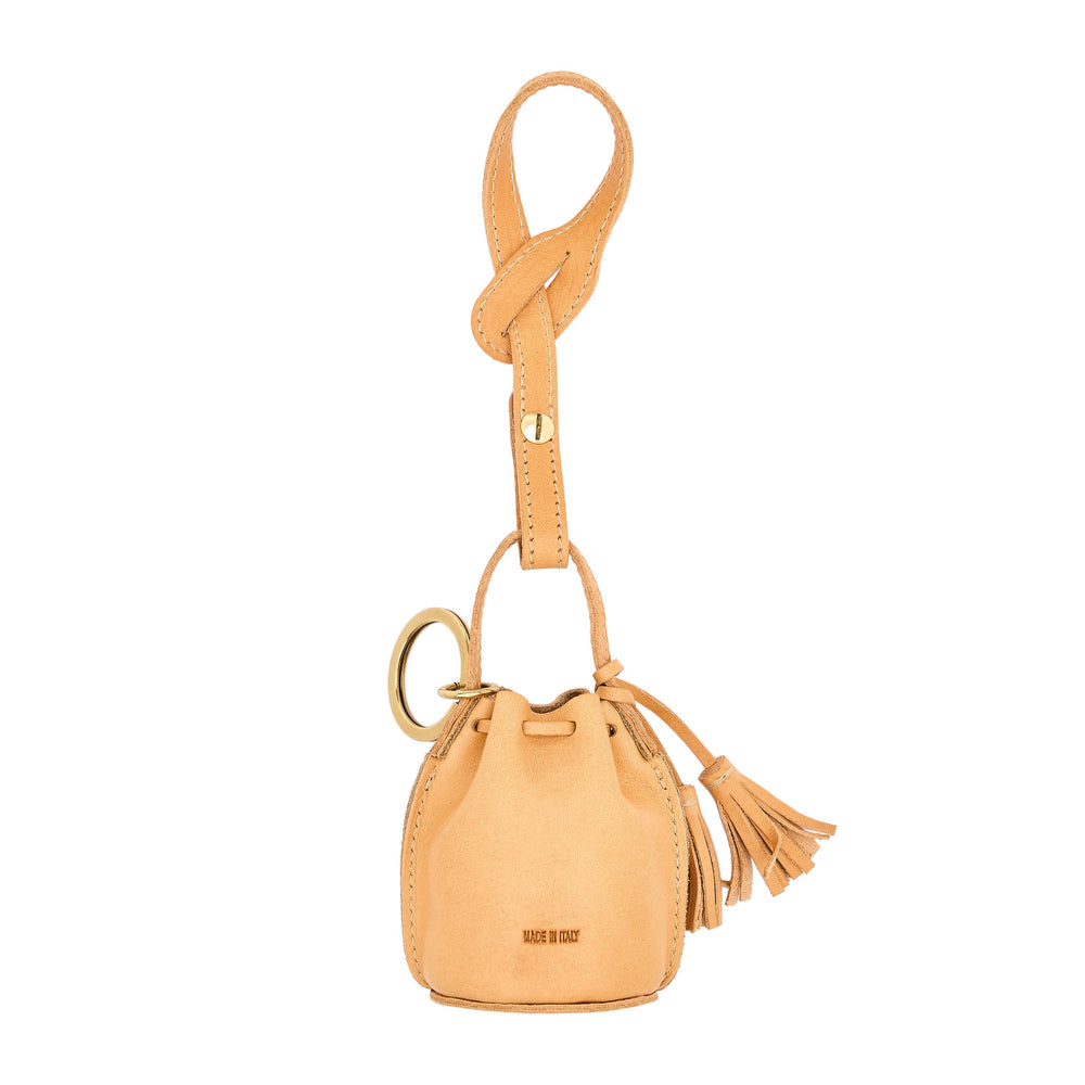 Mini | Porte clefs pour femme en cuir couleur naturel