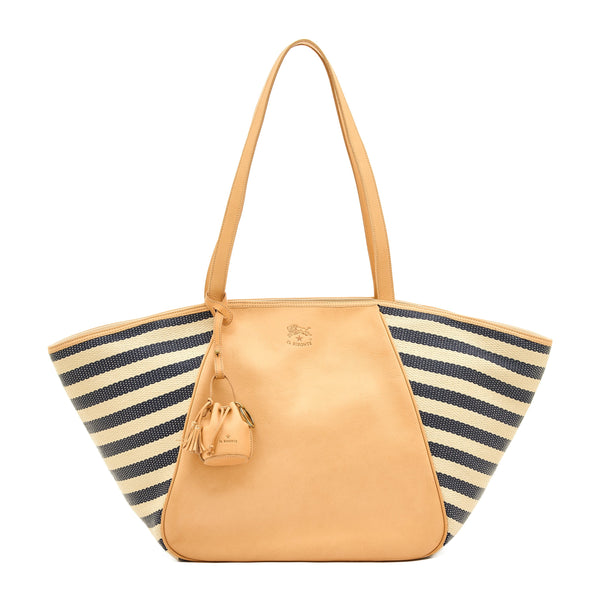 Mini | Women's keyring in leather color natural