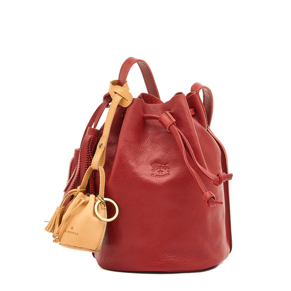 Mini | Women's keyring in leather color natural