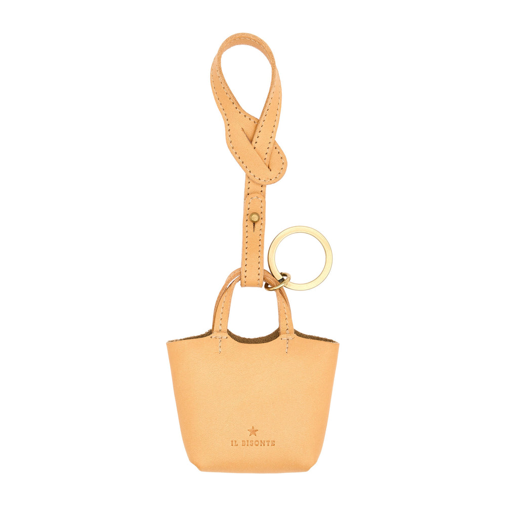 Mini | Women's keyring in leather color natural