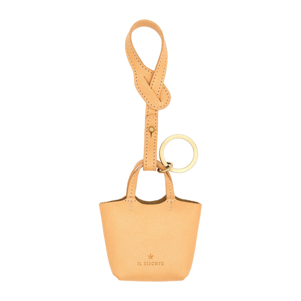 Mini | Women's keyring in leather color natural