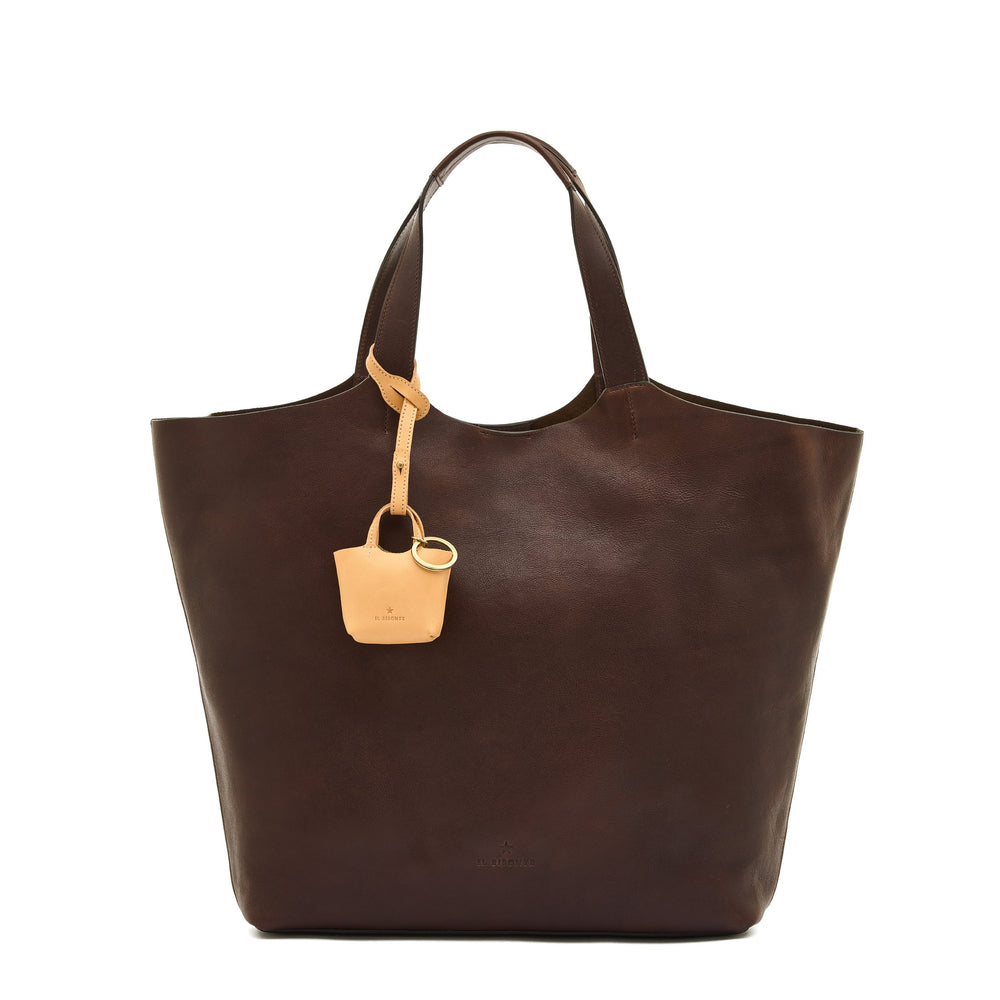 Mini | Women's keyring in leather color natural