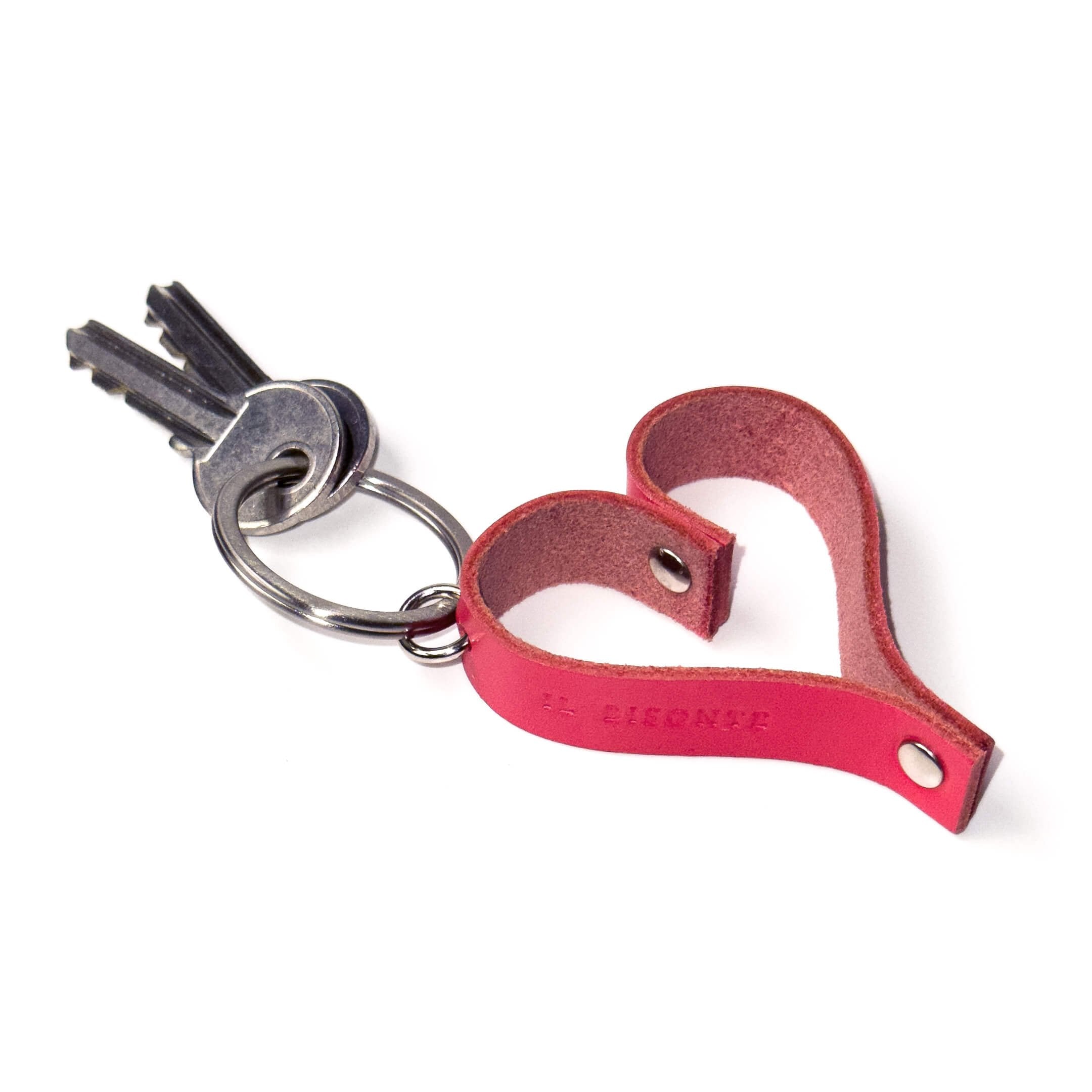 Gadget | Keyring in leather color red
