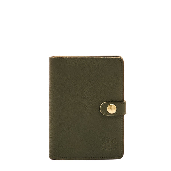Women's wallet in vintage leather color forest