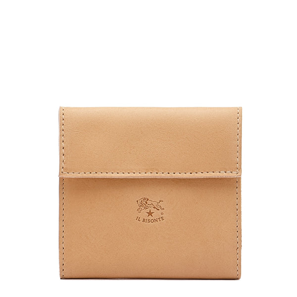 Wallet in calf leather color natural