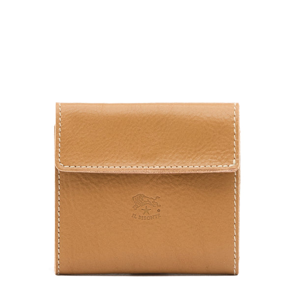 Wallet in leather color gianduia — 
front view
