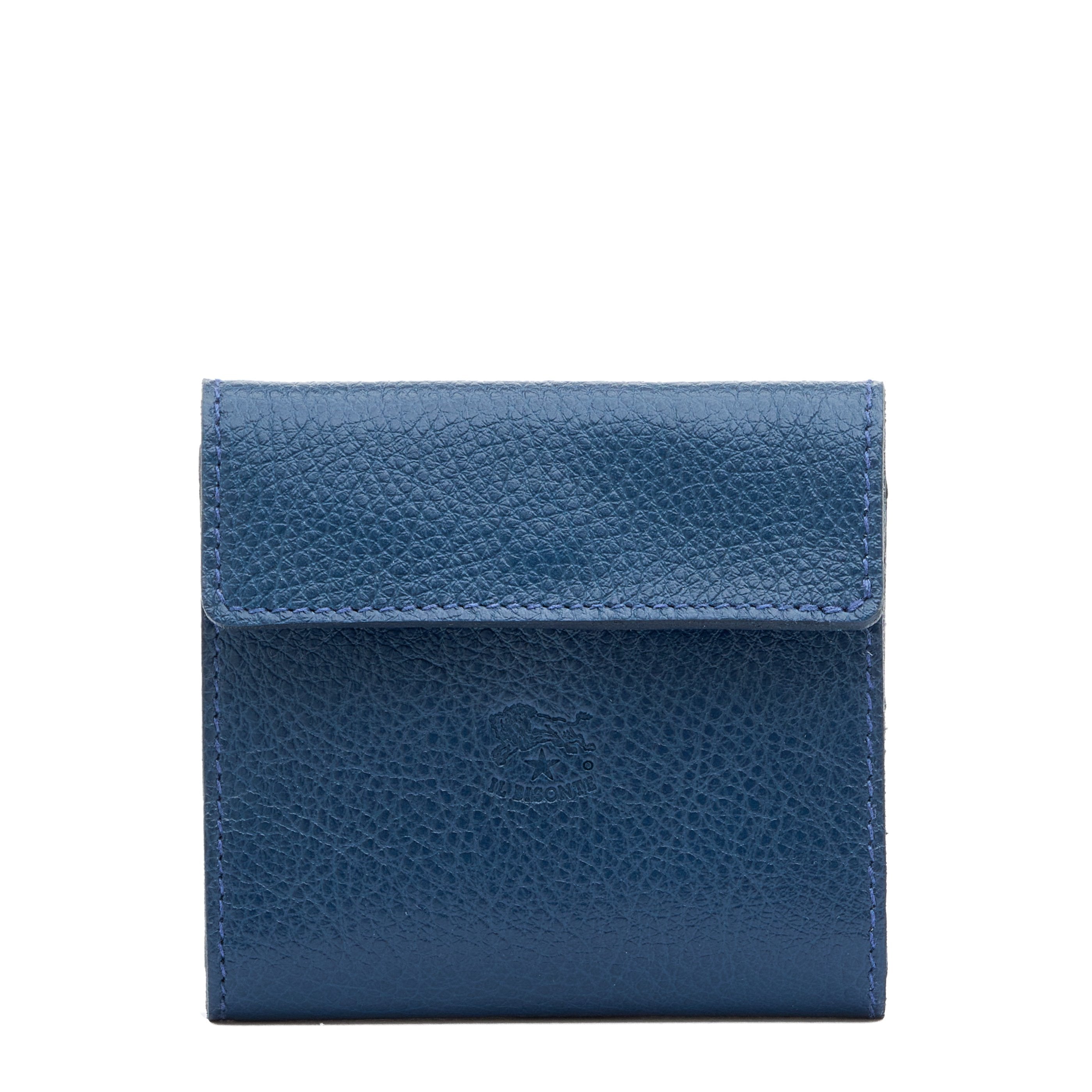Portefeuille en cuir couleur bleu — 
front view
 — 1 of 4