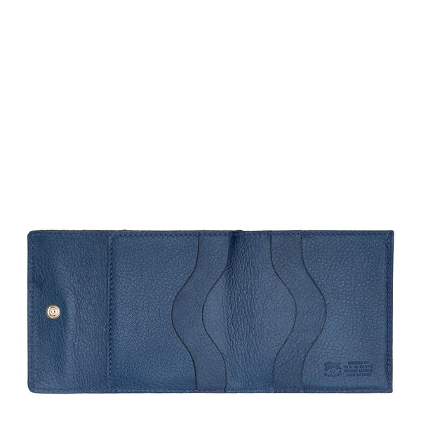 Wallet in leather color blue