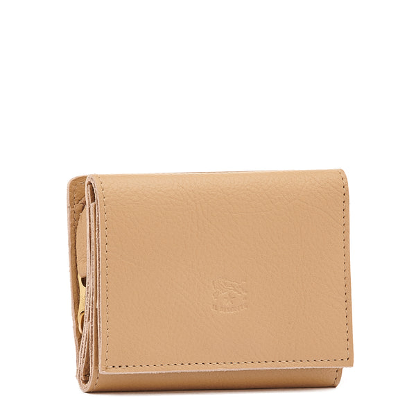 Wallet in leather color caffelatte