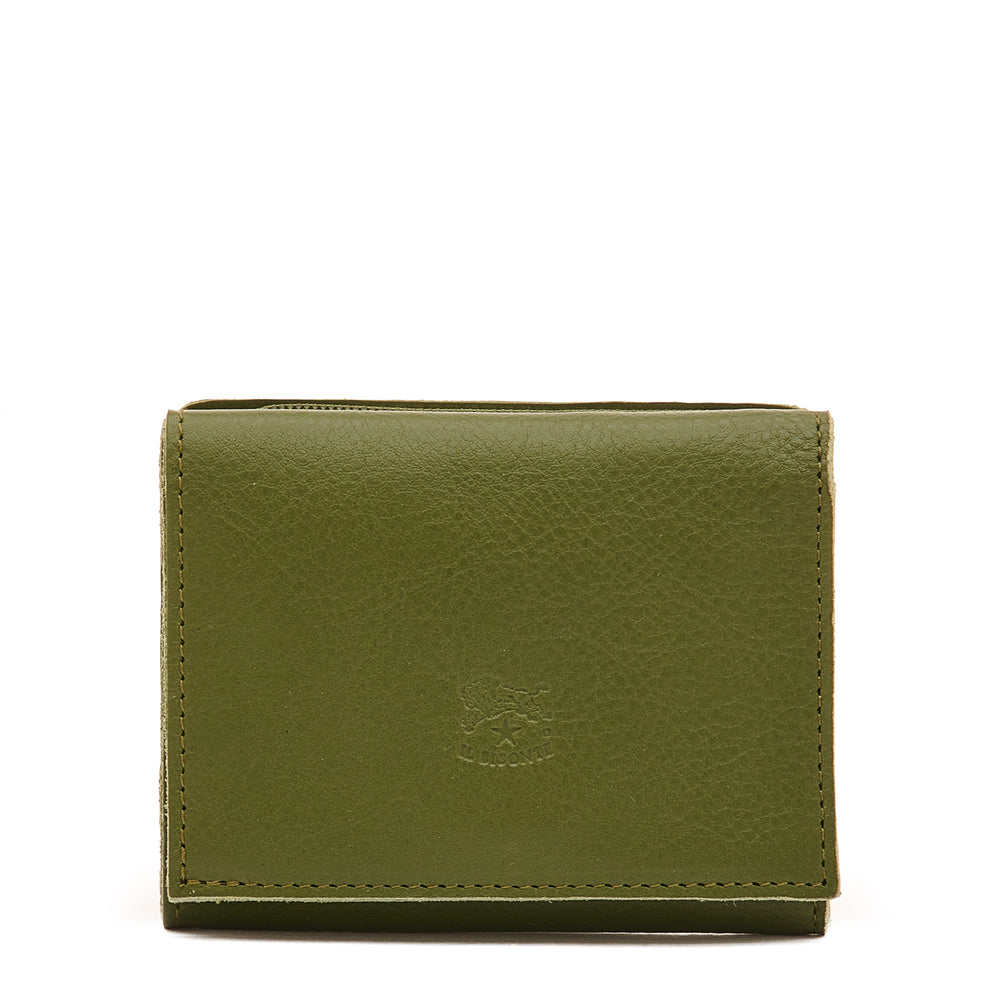 Wallet in leather color cypress