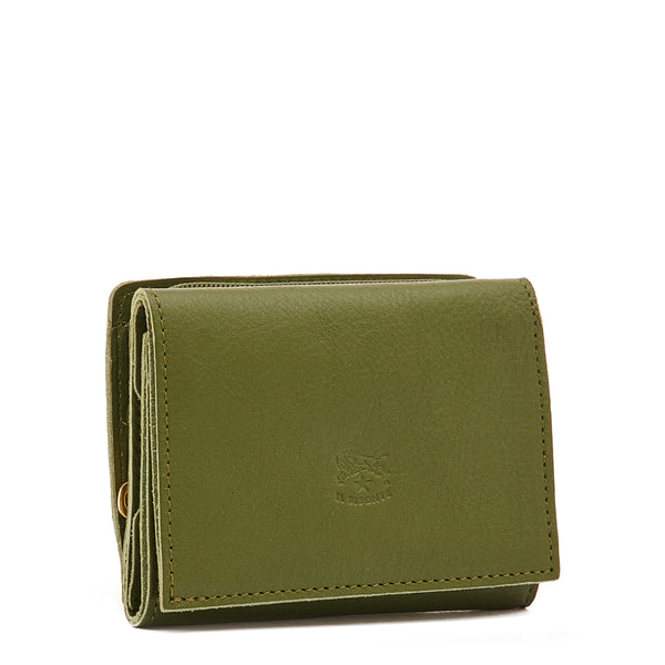 Wallet in leather color cypress