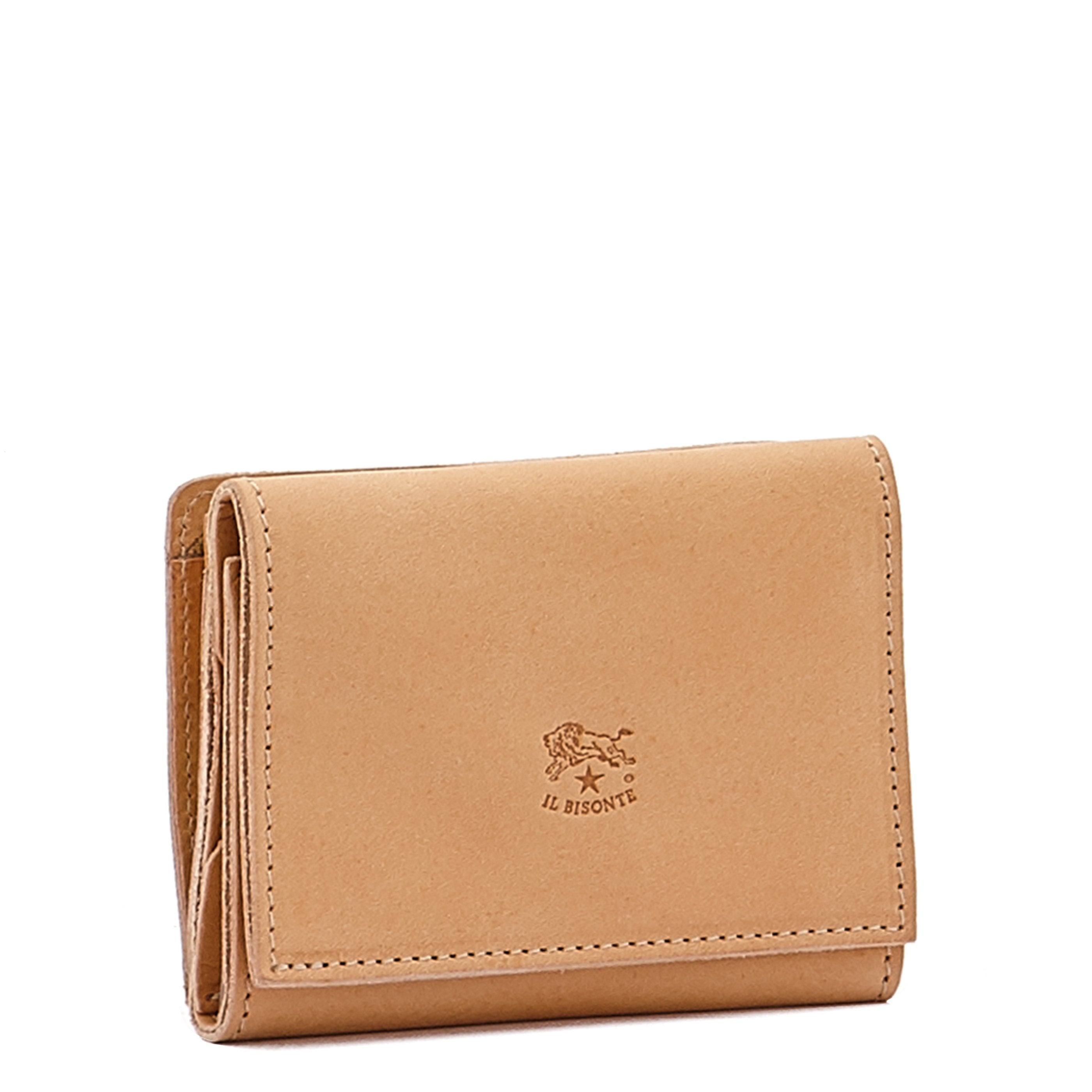 Wallet in calf leather color natural