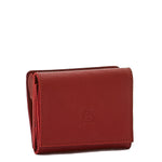 Wallet in calf leather color red