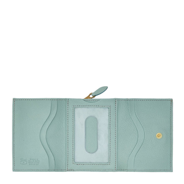 Wallet in leather color sky blue botticelli