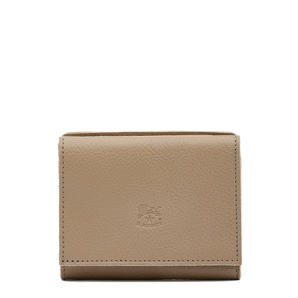 Wallet in leather color beige vasari