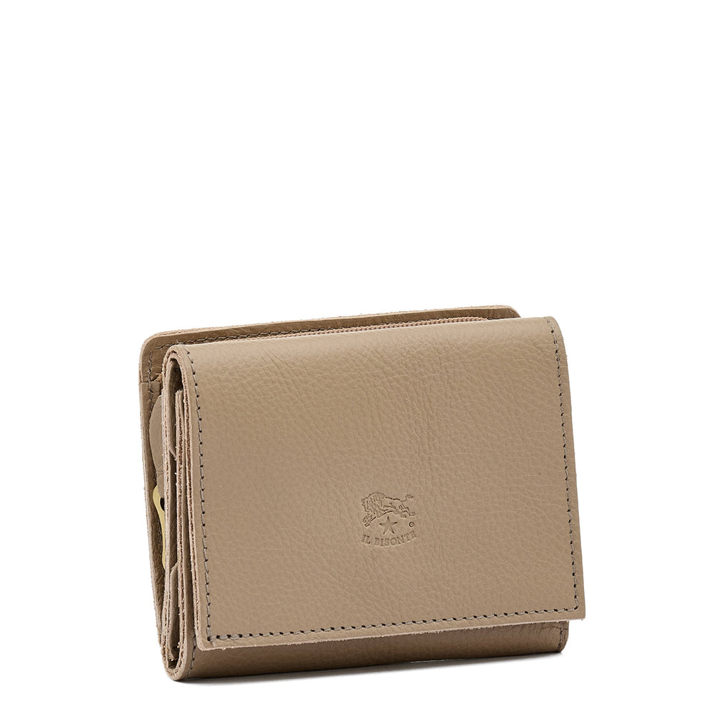 Wallet in leather color beige vasari