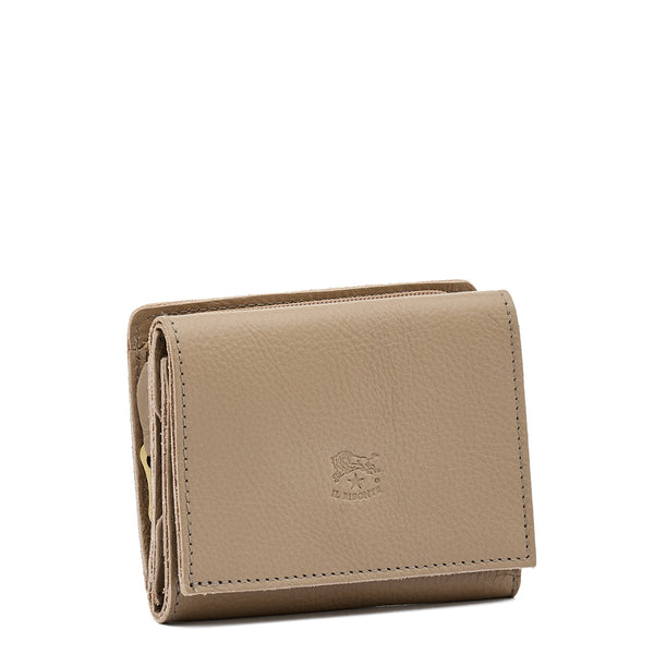 Wallet in leather color beige vasari