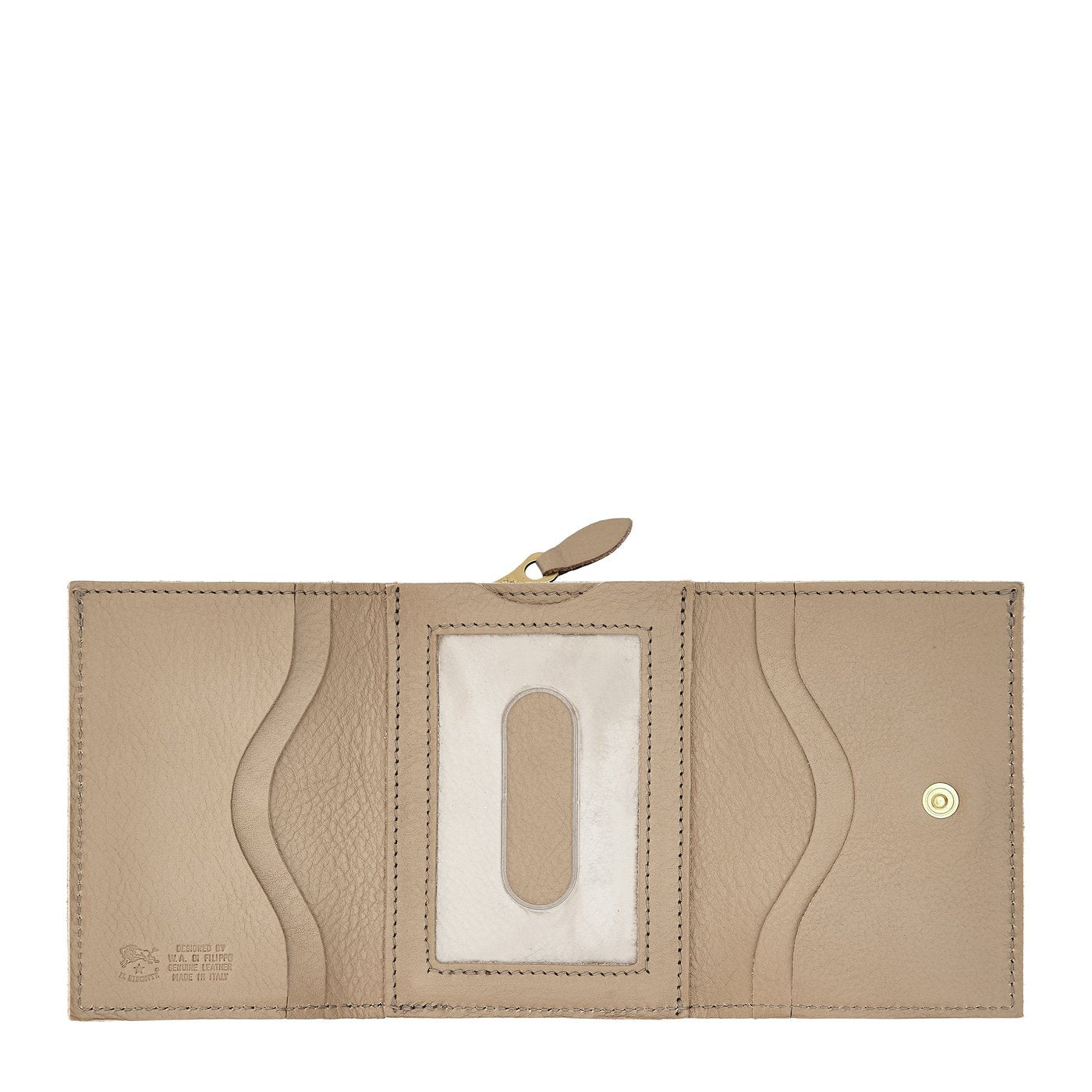 Wallet in leather color beige vasari