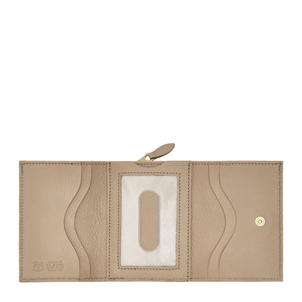 Wallet in leather color beige vasari
