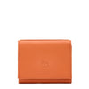 Wallet in leather color orange pontormo