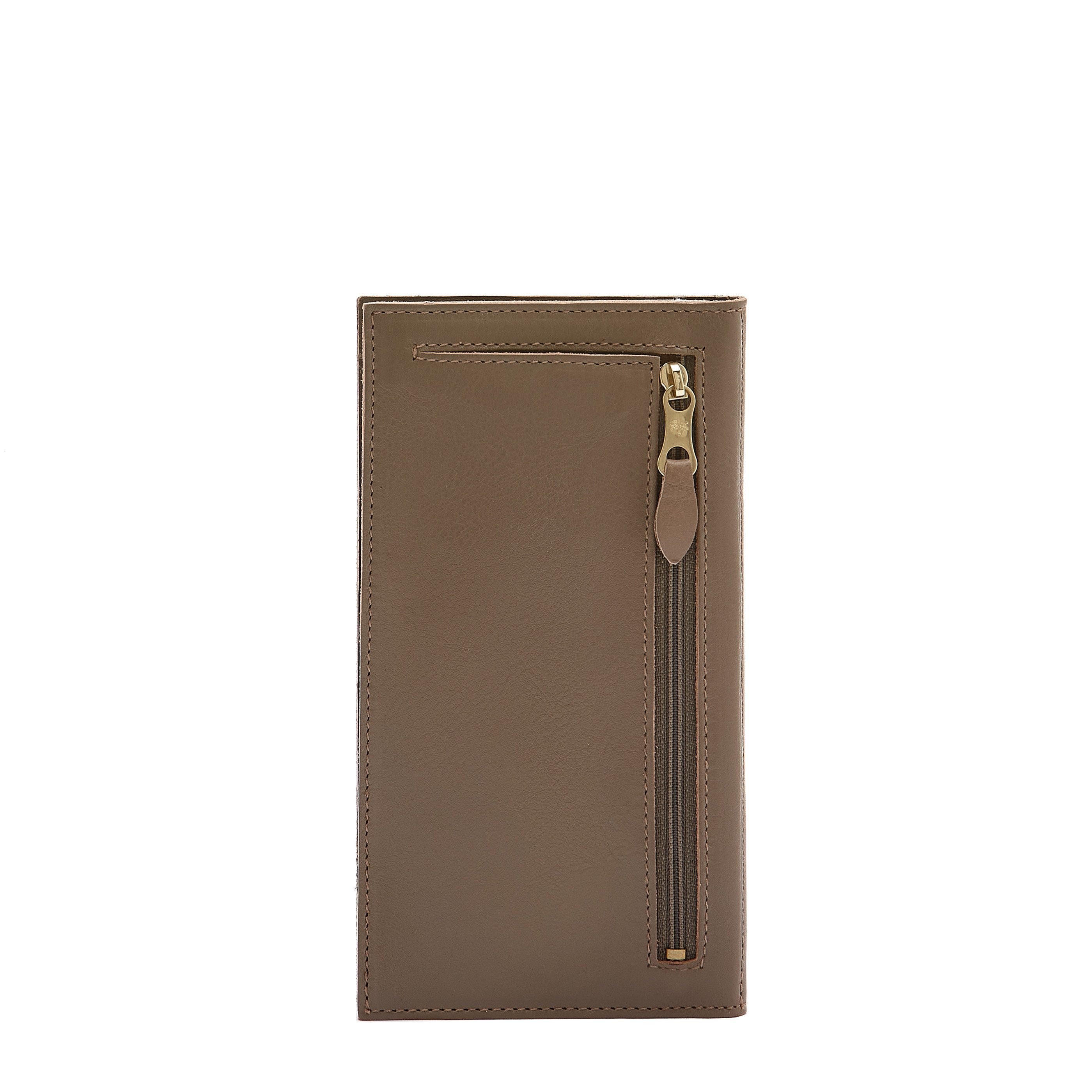 Wallet in calf leather color light grey