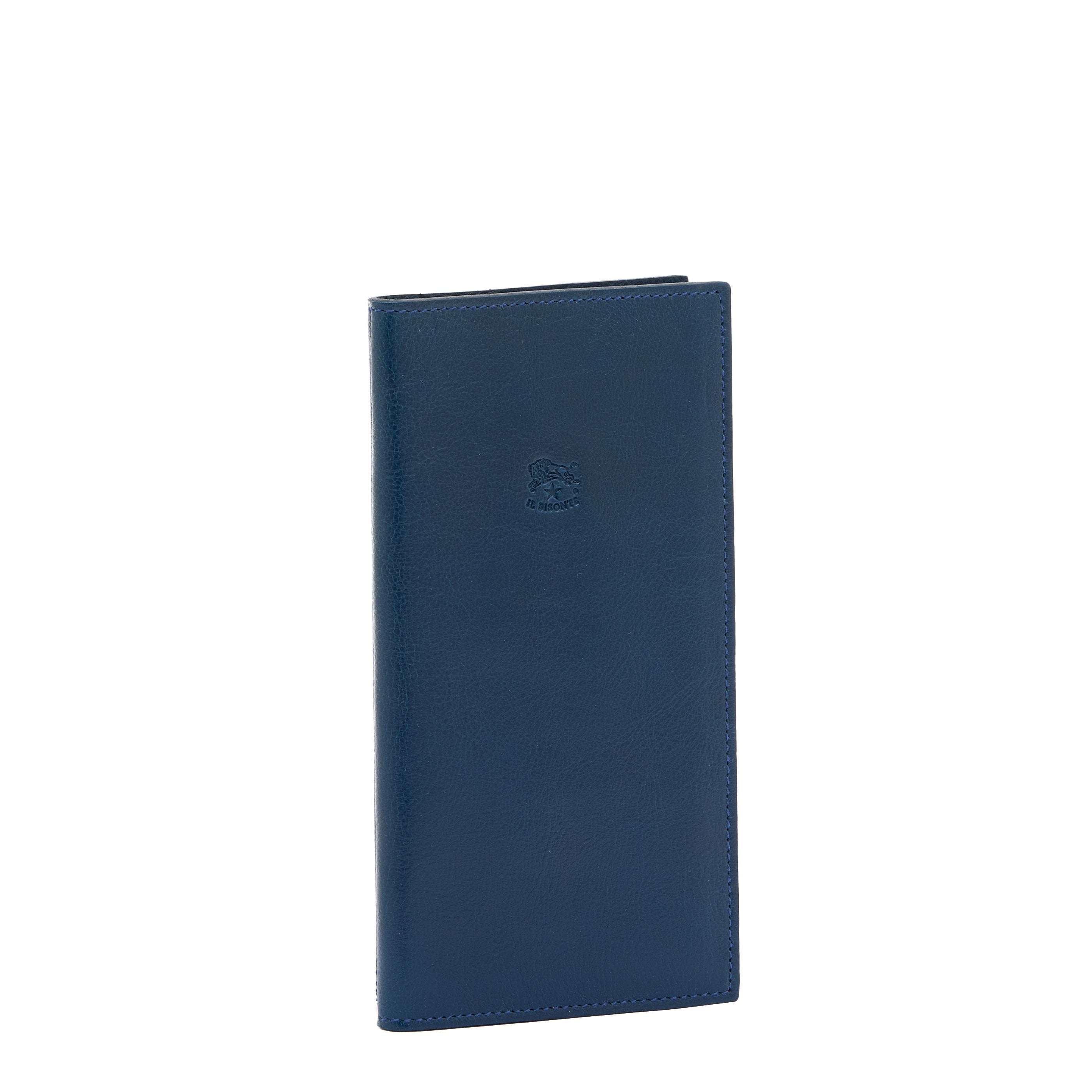 Portafoglio in pelle colore blu — 
side view
 — 2 of 4